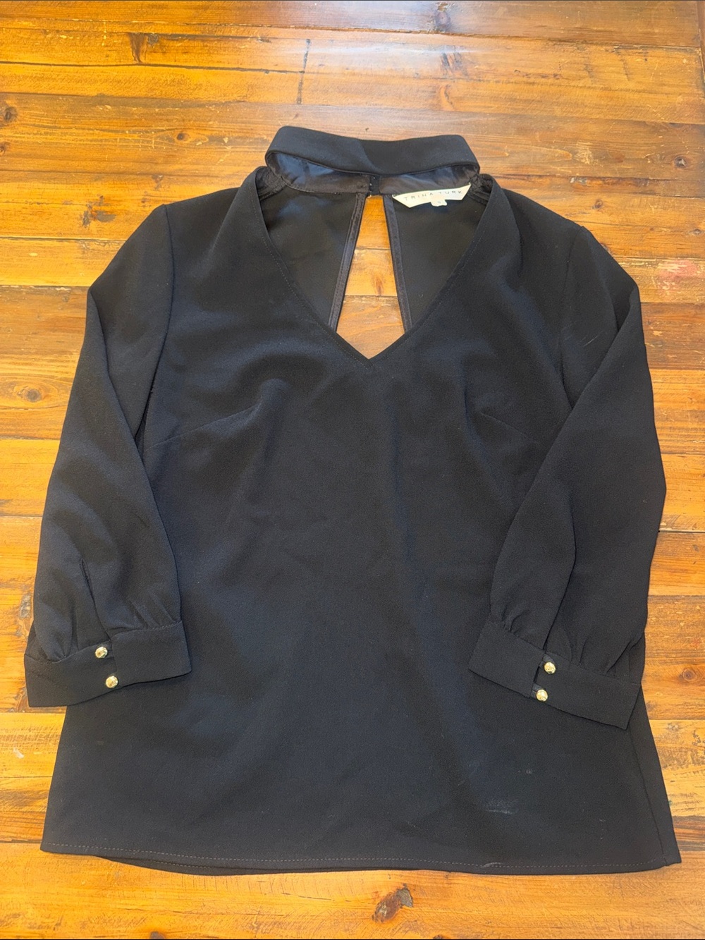 Trina Turk Blouse with Gold Buttons